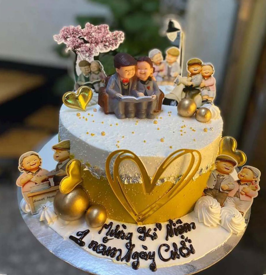 Bánh kem sinh nhật tạo hình kỷ niệm ngày cưới - Gửi trọn tình yêu và kỷ niệm  đáng nhớ(Mẫu 49843) - FRIENDSHIP CAKES & GIFT