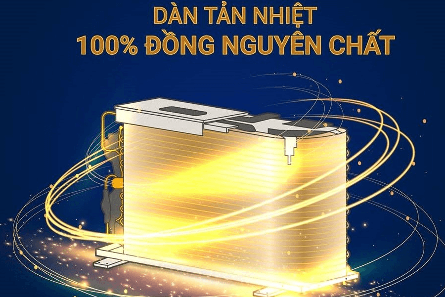 Điều hòa Casper sử dụng dàn tản nhiệt bằng 100% đồng nguyên chất