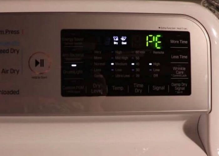 Máy giặt LG hiển thị lỗi PE