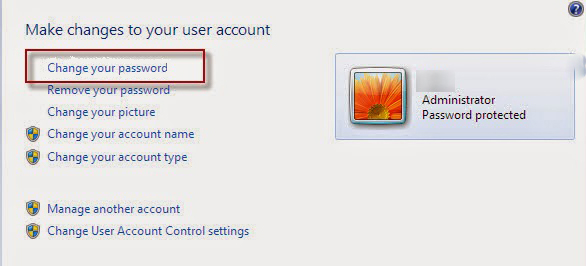 Chọn Change your password