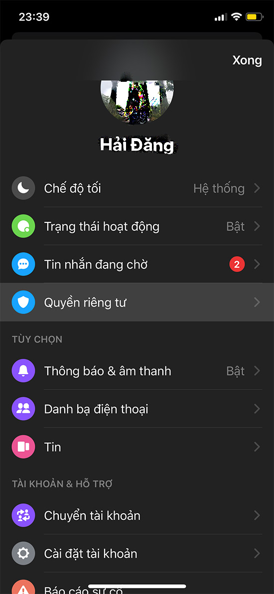 Nhấn chọn Khóa ứng dụng