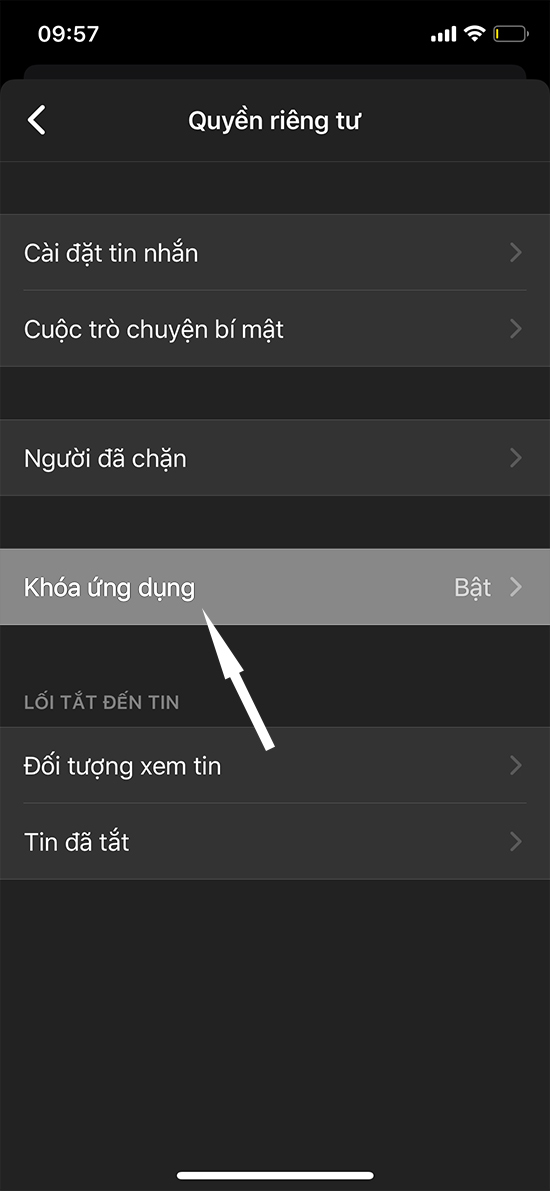 Ứng dụng yêu cầu bạn cài đặt mật khẩu cho Messenger bằng cách nhập mã PIN điện thoại hoặc FaceID