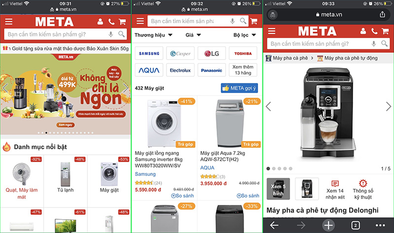  META luôn nỗ lực tìm hiểu tâm lý người dùng và khách hàng để cải tiến website sao cho tiện lợi nhất cho bạn.
