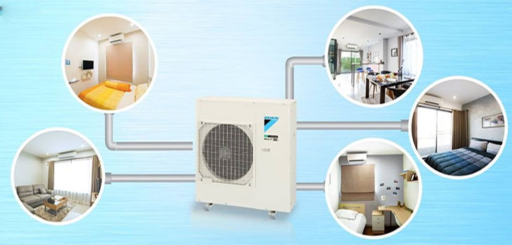 Các loại điều hòa Multi có thể dùng cho 2 - 5 dàn lạnh 