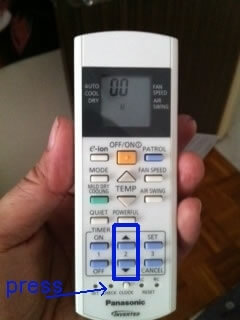 Nhấn nút “TIMER” theo hướng mũi tên lên, xuống