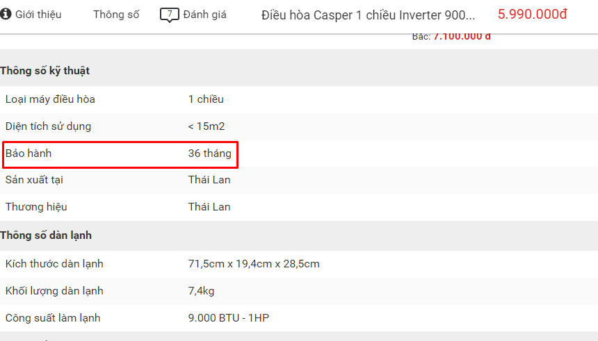 Khi mua máy lạnh online nên chú ý về chế độ bảo hành, đổi trả