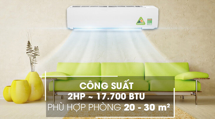 Điều hòa máy lạnh 2 ngựa phù hợp  với những căn phòng có diện tích từ lớn