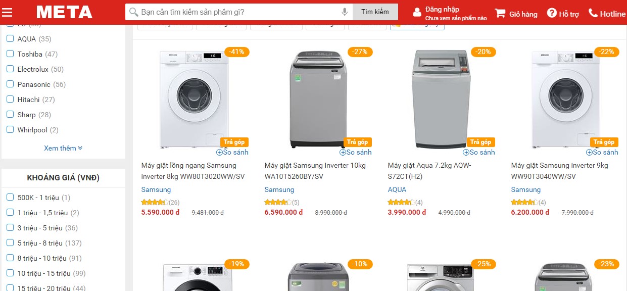 Có nên mua máy giặt online không?