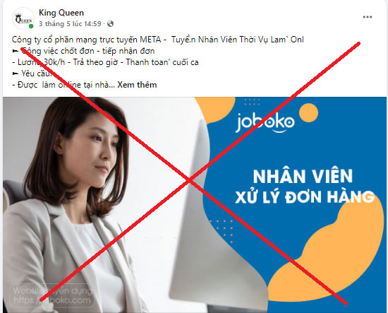 Cảnh báo lừa đảo mạo danh META để tuyển dụng
