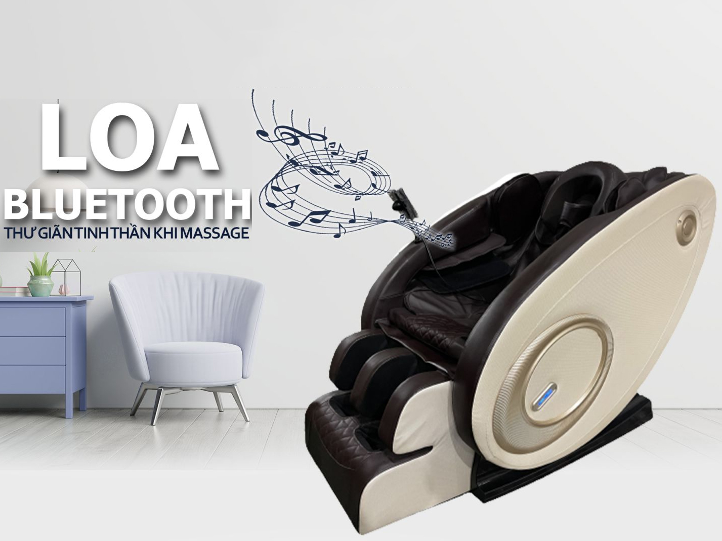 Ghế mát xa Panworld được tích hợp loa Bluetooth