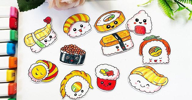 Vẽ đồ ăn thức uống cute đáng yêu vẽ hình cute  Cute drawing 24  YouTube