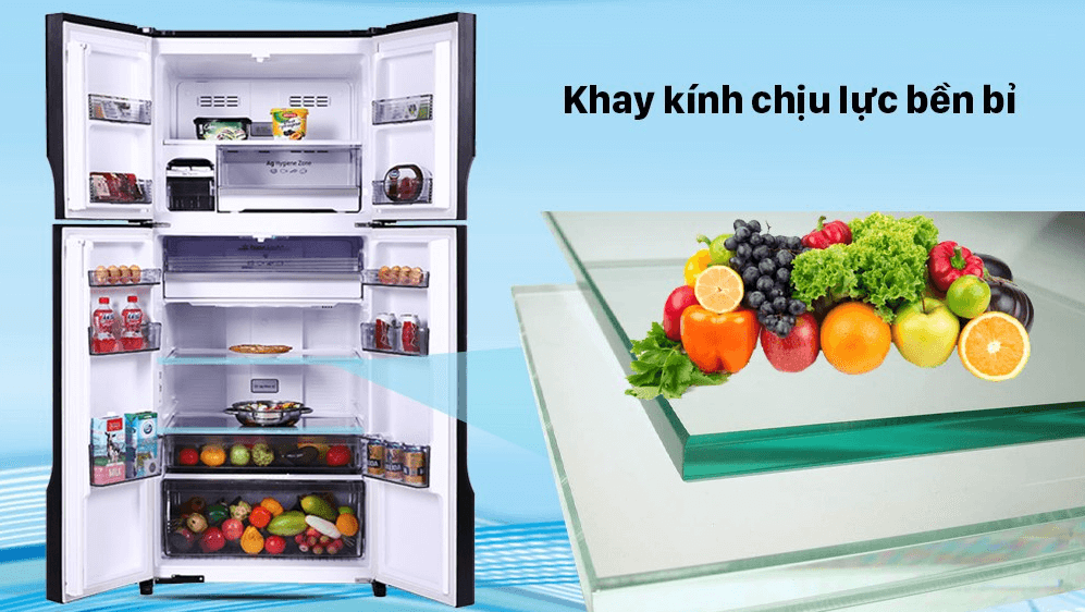 Tủ lạnh Panasonic có khay kệ chịu lực tốt