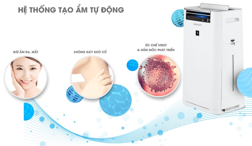 Máy lọc không khí có hệ thống tạo ẩm nhưng không có tác dụng điều chỉnh nhiệt độ