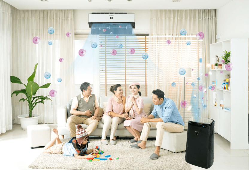 Sử dụng máy lọc không khí hết hợp với điều hòa để làm mát và thanh lọc không khí