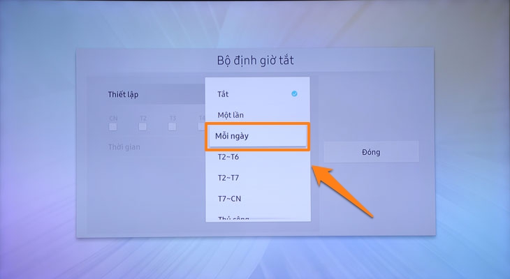 Hẹn giờ tắt tivi Samsung