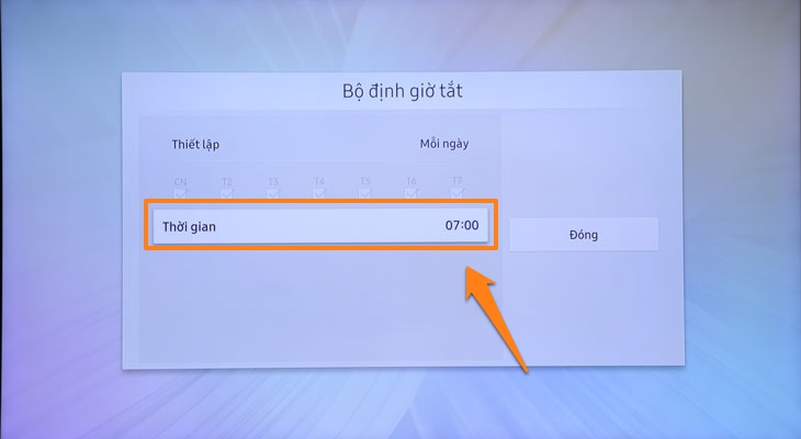 Hẹn giờ tắt trên smart tivi Samsung