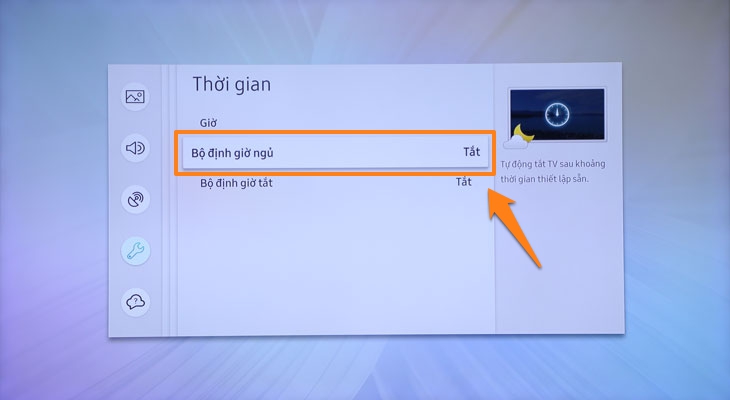 Cách hẹn giờ ngủ cho tivi Samsung