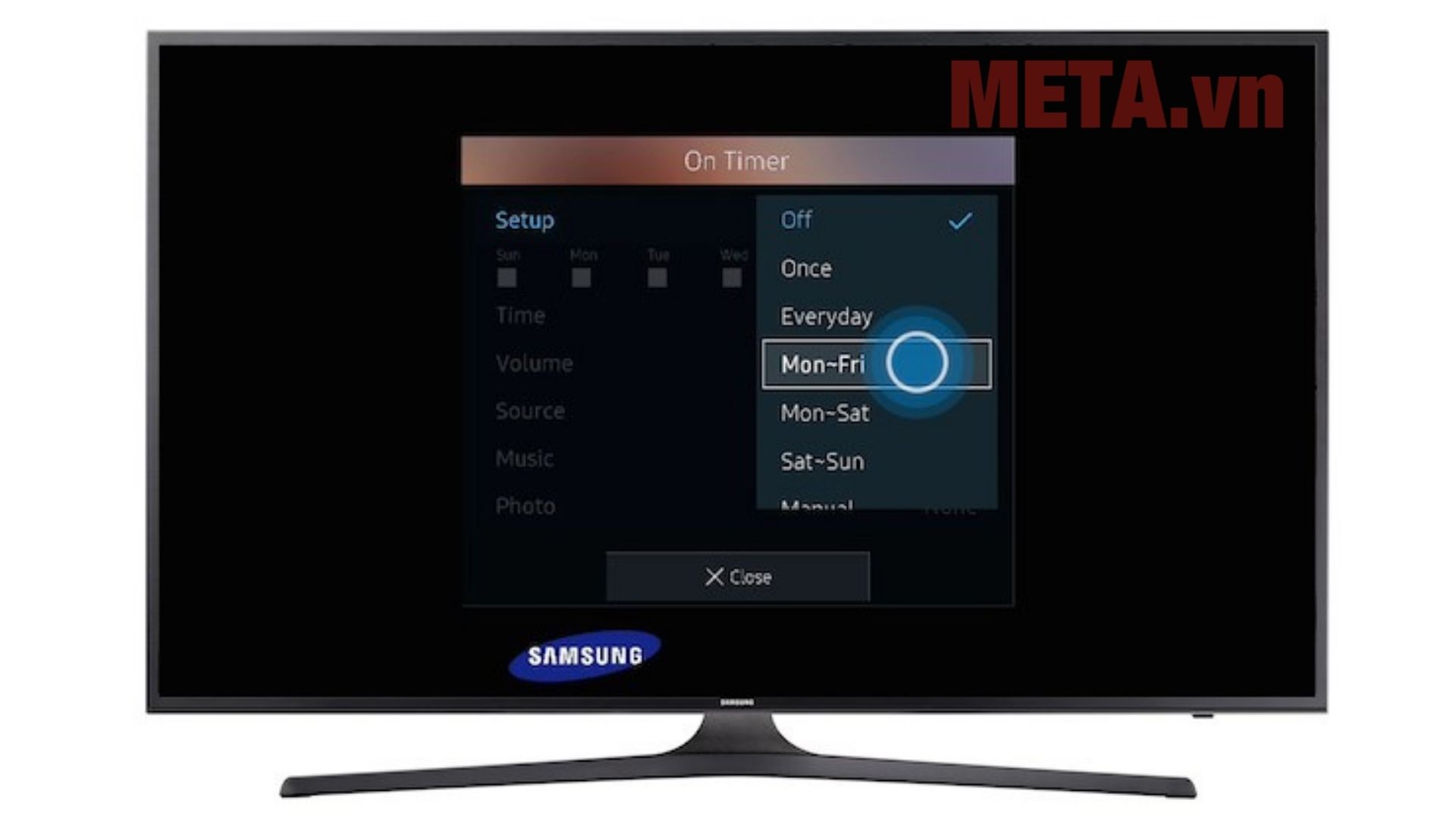 Hướng dẫn hẹn giờ bật tivi Samsung