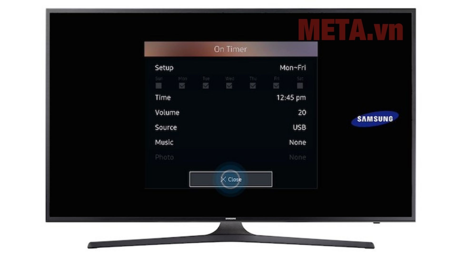 Các bước hẹn giờ bật tivi Samsung
