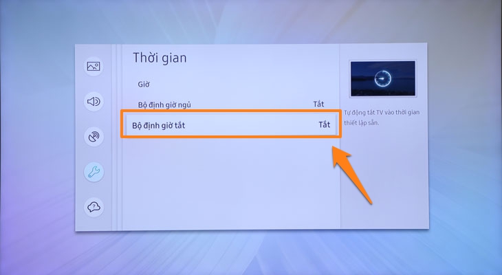 Cách hẹn giờ tắt trên tivi Samsung