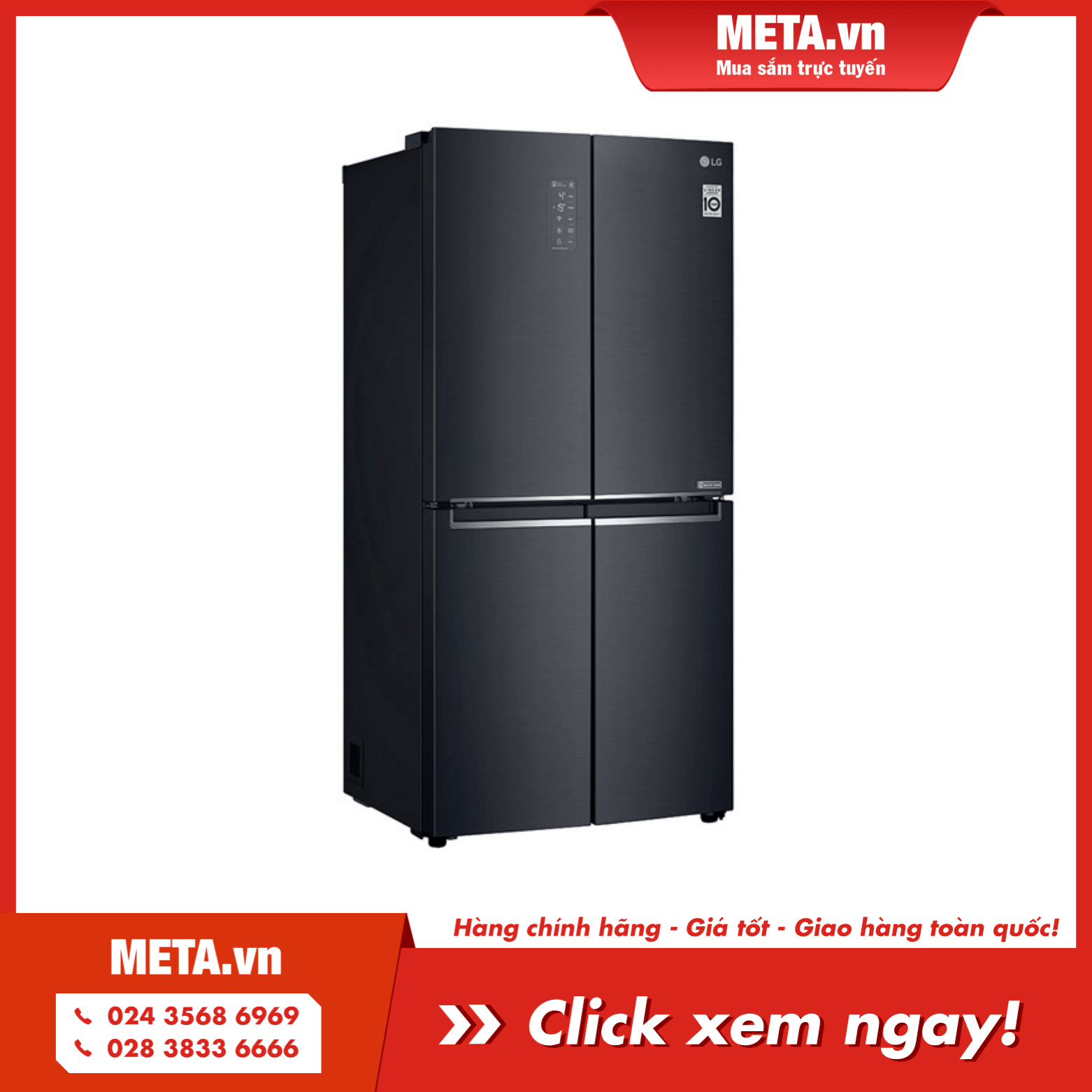 Mua ngay tủ lạnh LG French Door GR-B22MC (490 lít)