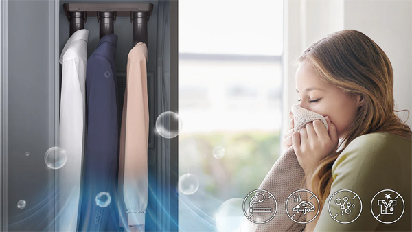 Quần áo ngát hương sau khi được chăm sóc bởi Samsung Bespoke Airdresser