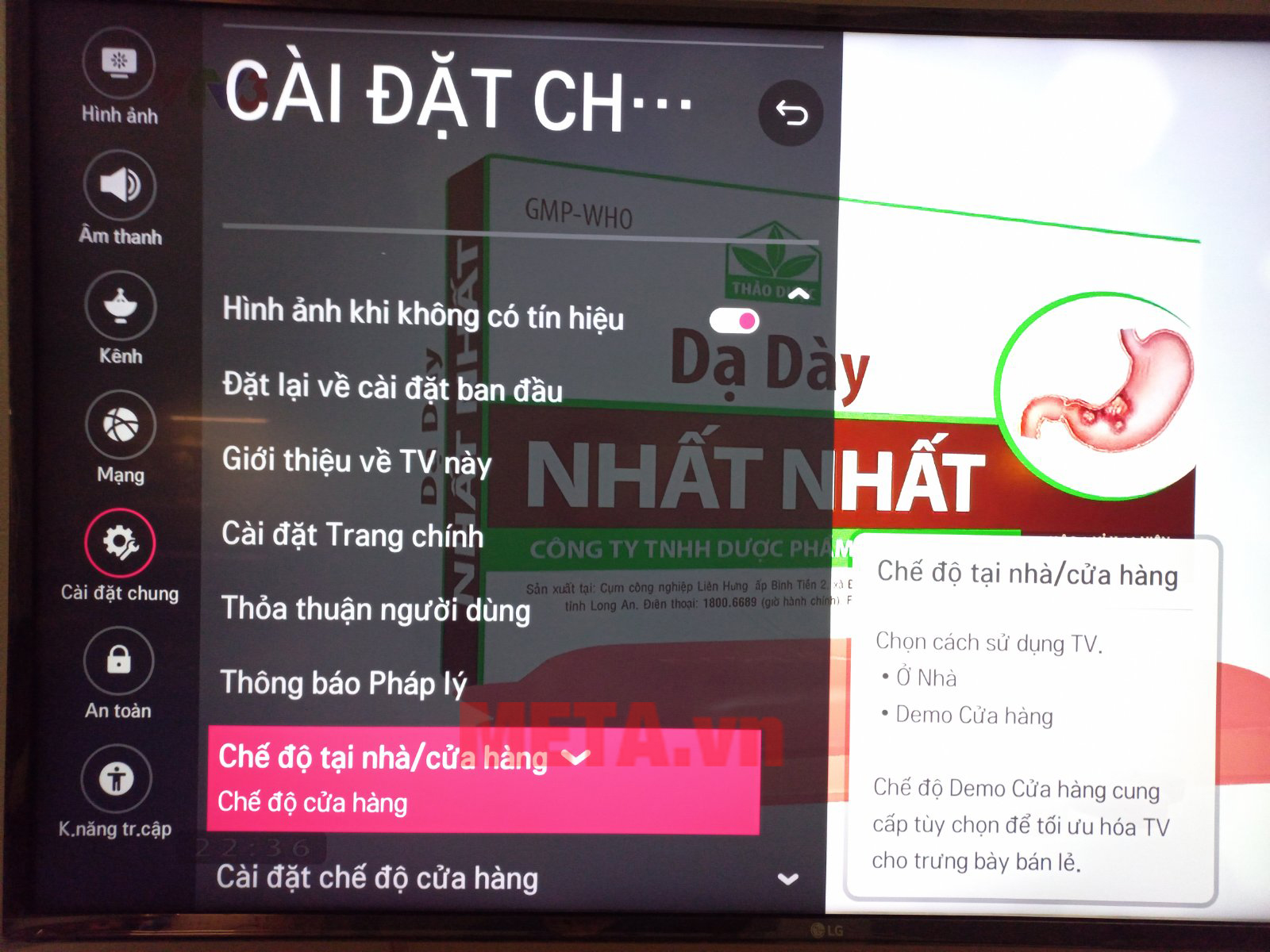 Cách tắt Demo tivi LG