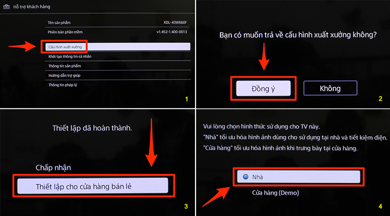 Cách tắt chế độ vòng lặp tivi Sony