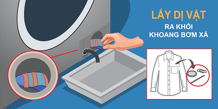 Hướng dẫn lấy đồ bị kẹt trong máy giặt
