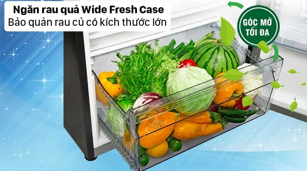 Ngăn chứa rau quả lớn Wide Fresh Case với góc mở rộng tối đa