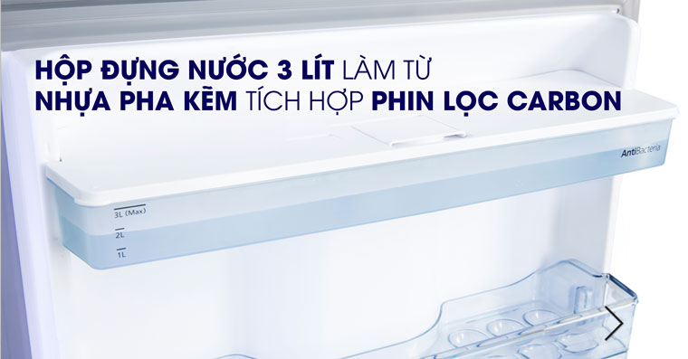 Hộp đựng nước 3 lít làm từ nhựa pha kẽm tích hợp phin lọc carbon