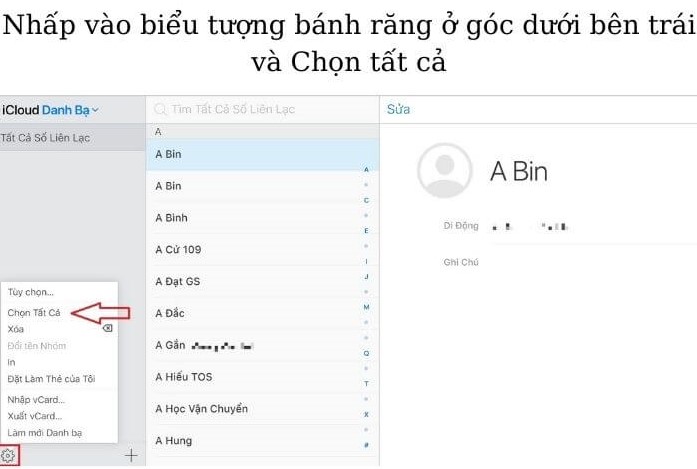 Cách xóa nhiều số điện thoại trong danh bạ iPhone trên iCloud