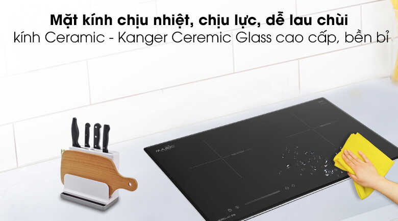 Mặt kính của bếp từ thường làm từ kính có khả năng chịu lực, chịu nhiệt cao