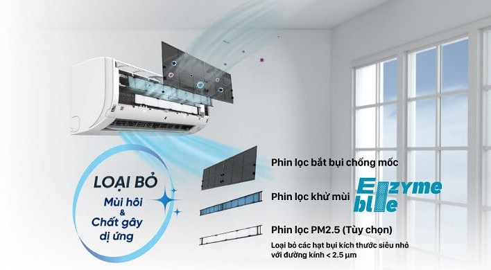 Điều hòa Daikin FTKB và điều hòa Daikin FTKY đều trang bị phin lọc bụi