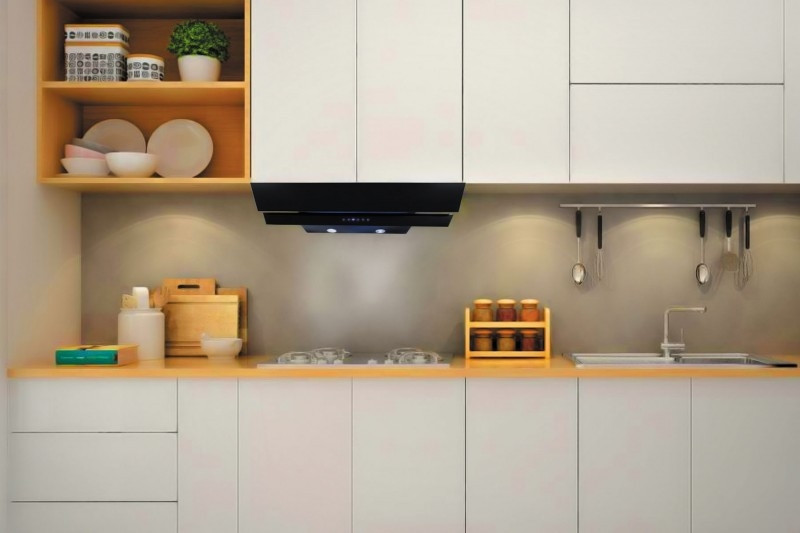 Máy hút mùi âm tủ có thiết kế chìm vào phần tủ bếp