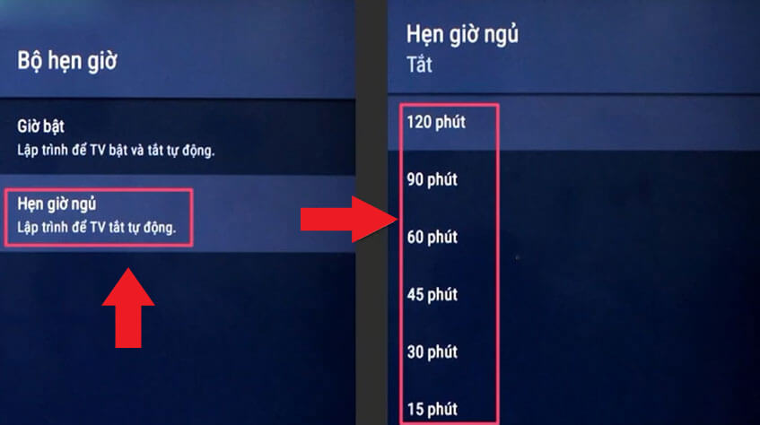 Cách hẹn giờ tắt tivi Sony