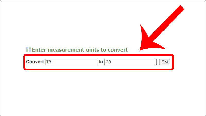Nhập số lượng và đơn vị mà bạn muốn chuyển đổi tại mục Convert và To -> Nhấn chọn Go