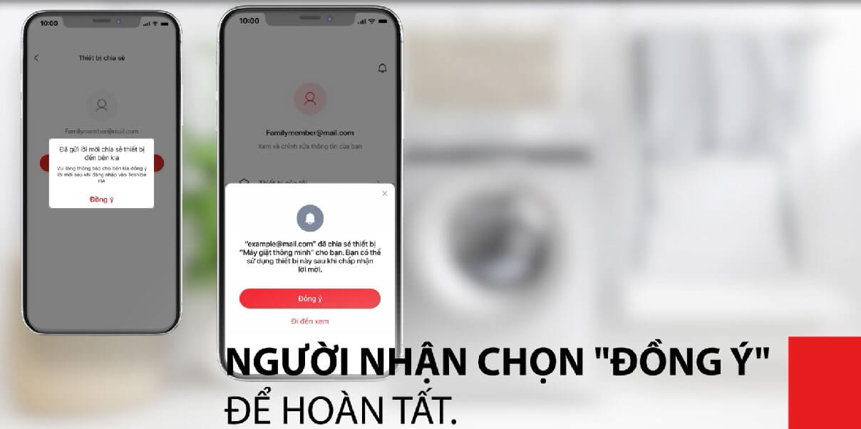 Người được chia sẻ cần chọn Đồng ý để hoàn tất quá trình