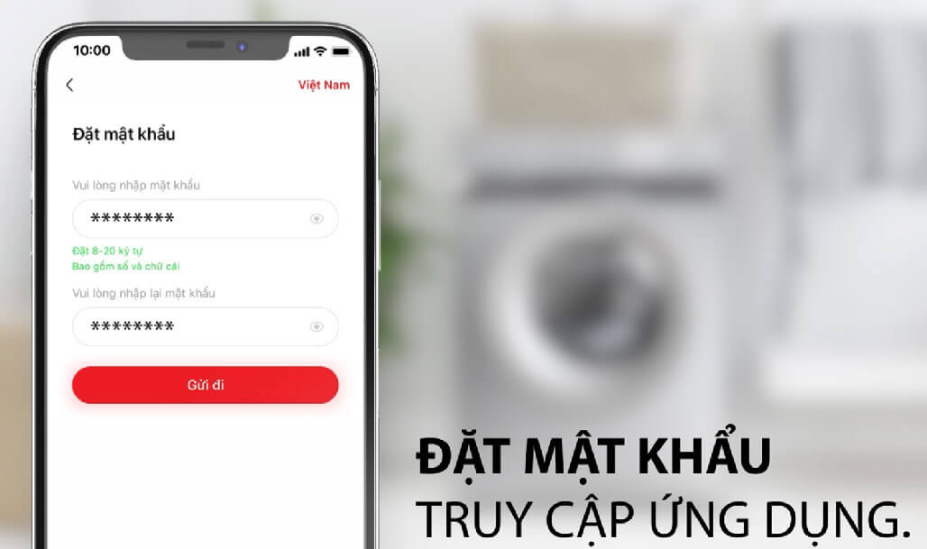 Thiết lập mật khẩu cho ứng dụng TsmartLife