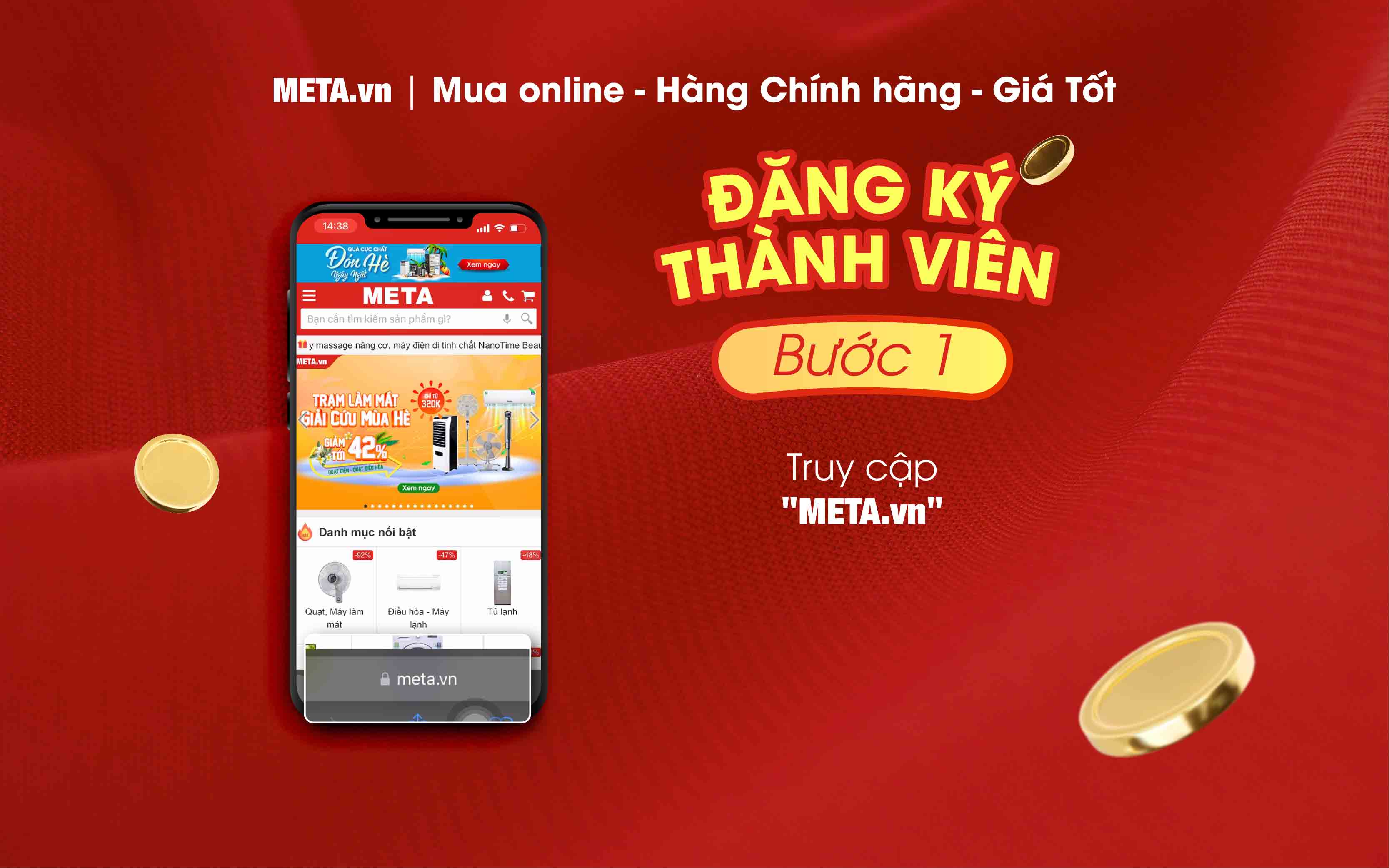 Truy cập website https://meta.vn/