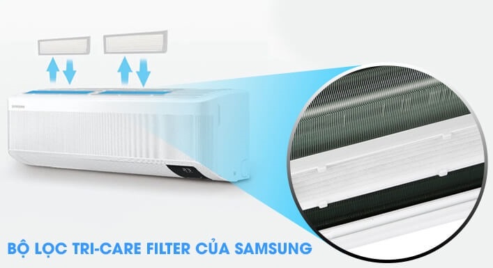 Điều hòa Samsung có bộ lọc Tri-Care loại bỏ 99% virus, vi khuẩn gây hại