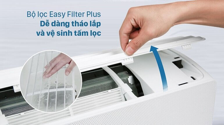 Điều hòa Samsung có bộ lọc Easy Filter Plus lọc không khí hiệu quả
