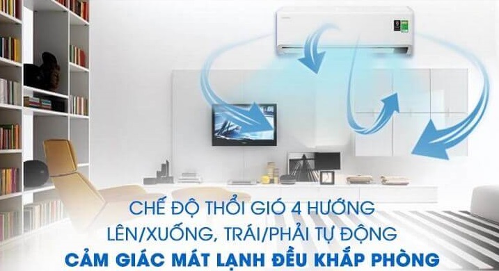Công nghệ điều hòa Samsung 4 Way Swing - cánh đảo gió 4 chiều