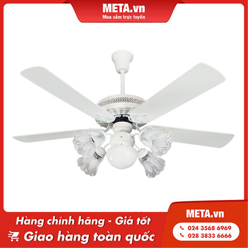 Quạt trần đèn chùm cánh gỗ Kim Thuận Phong NP505 (5 cánh)