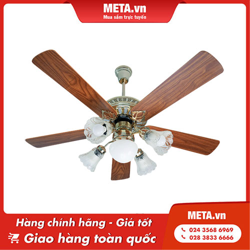 Quạt trần đèn chùm cánh gỗ Kim Thuận Phong NP509 - 5 cánh