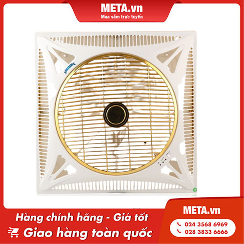 Quạt trần hộp Daeki DK 301 vàng trắng