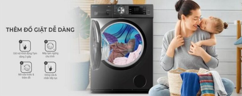 Máy giặt Casper được trang bị tính năng thêm đồ trong khi giặt