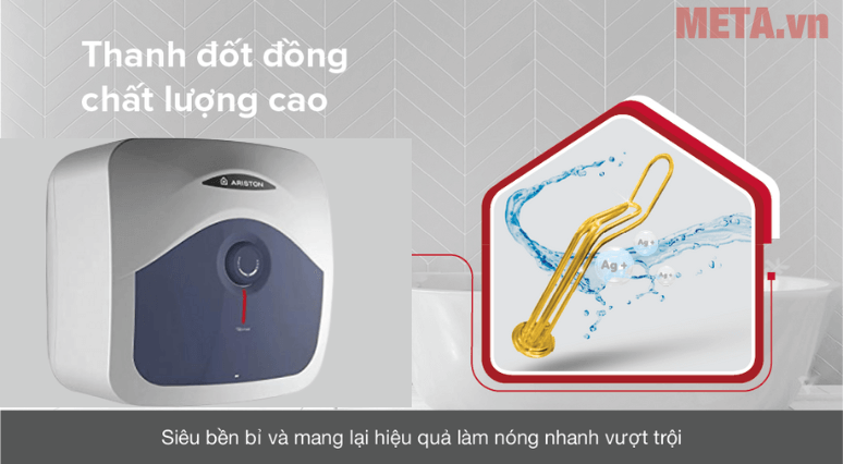 Nên chọn mua bình nóng lạnh có thanh đốt bằng đồng để làm nóng nước nhanh hơn