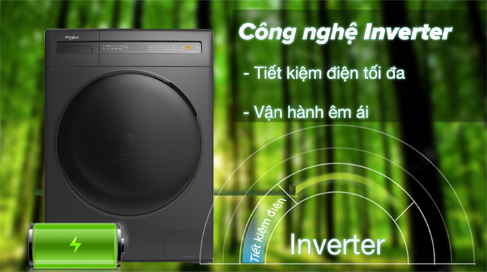Máy giặt Whirpool được trang bị công nghệ Inverter hiện đại