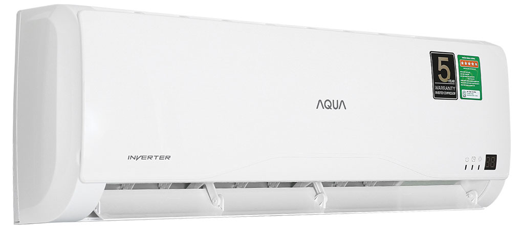 Máy lạnh Aqua được thiết kế gọn gàng với các góc bo tròn, mềm mại